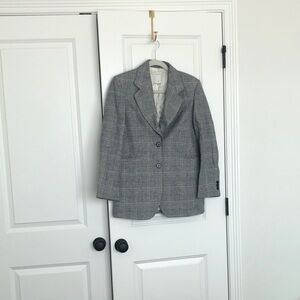 Sandro Black and White Checkered Blazer